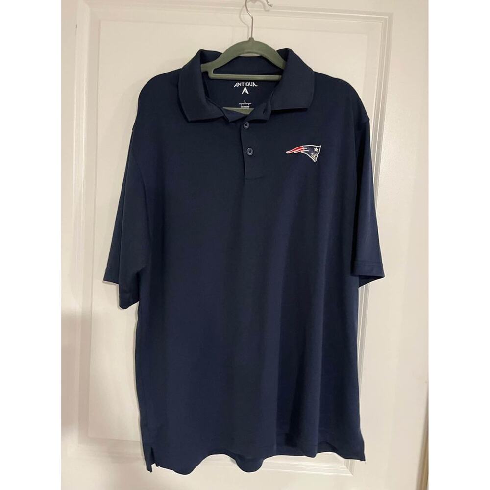 New England Patriots Antigua Navy Legacy Pique Polo Shirt Large